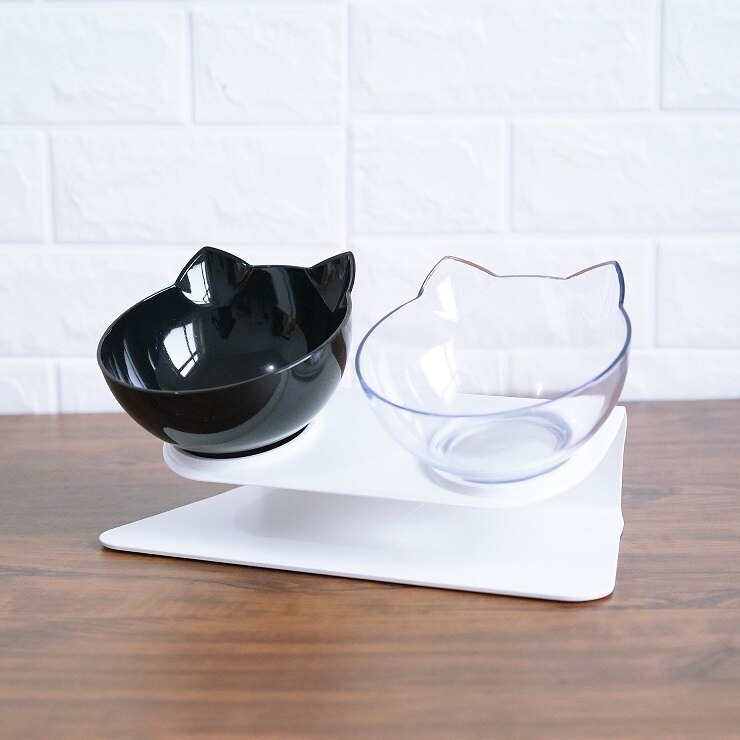 15° Tilted Cat Head Bowl – Double Food & Water Bowl