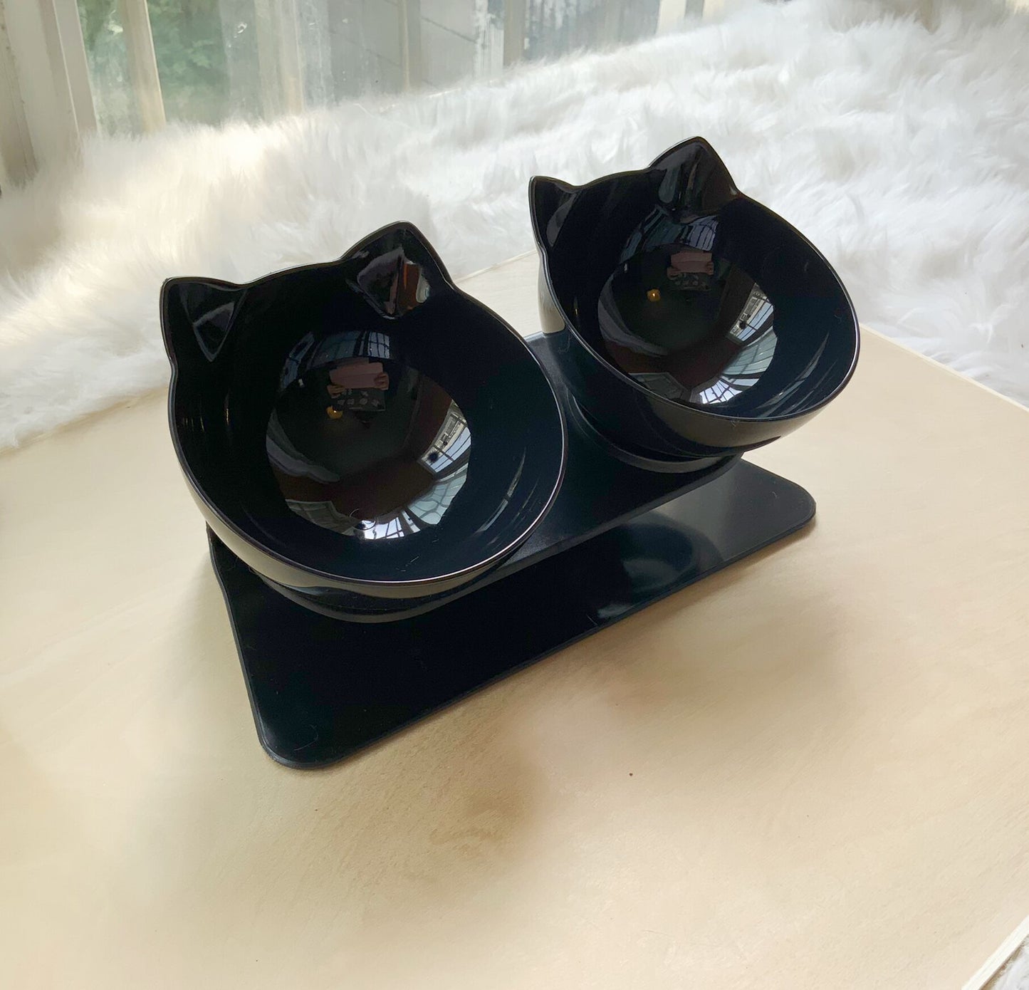 15° Tilted Cat Head Bowl – Double Food & Water Bowl