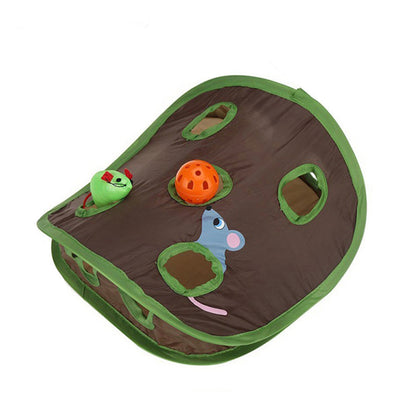 Interactive Cat Toy – Multi-Hole Canvas Play Tunnel