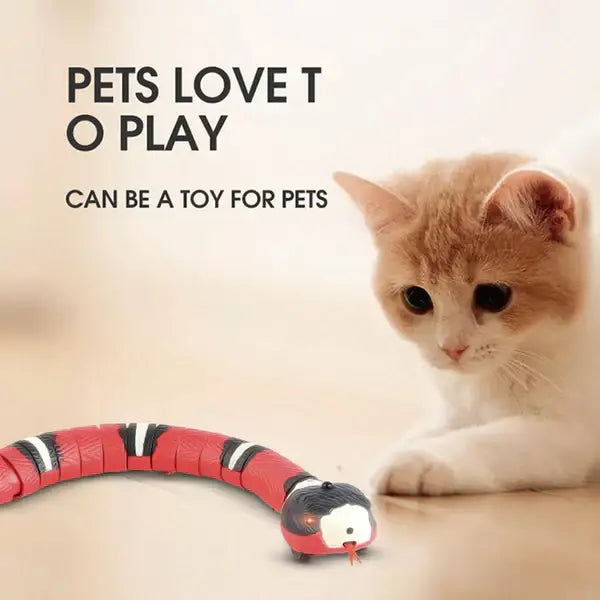 Smart Sensing Snake Cat Toy - Red