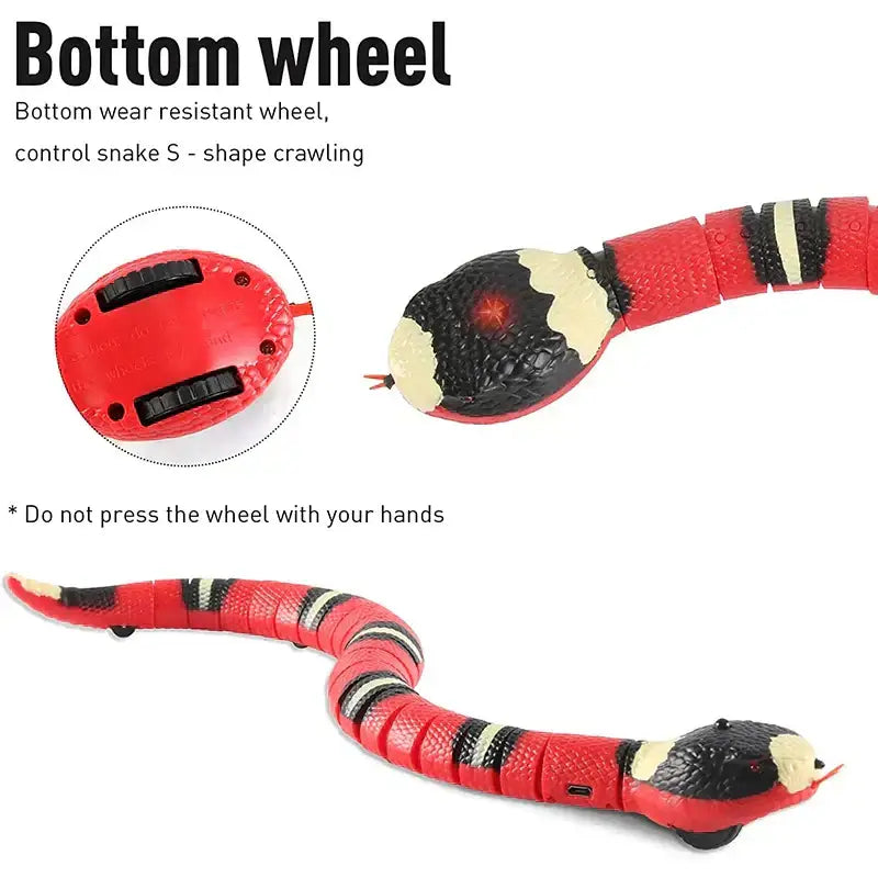 Smart Sensing Snake Cat Toy - Red
